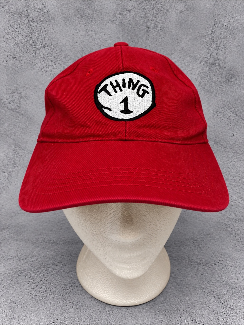 Universal Studios Dr. Seuss Thing 1 Red Embroidered Adjustable Baseball Hat